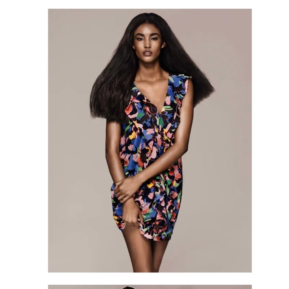 H&M |  Multicolour Floral Dress Hook & Eye Front Closure- size 10